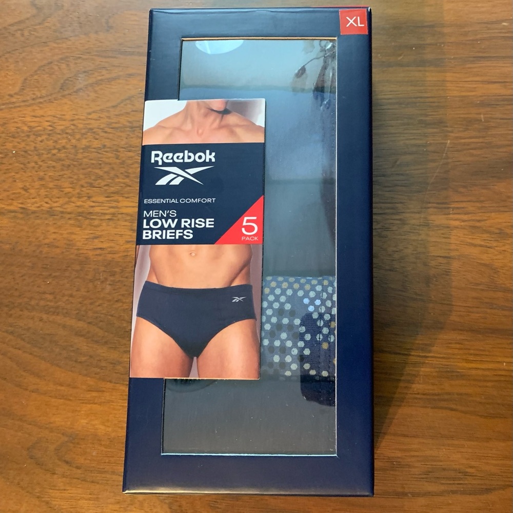 Reebok mens low rise briefs - 5 pack - cotton - XL - NEW